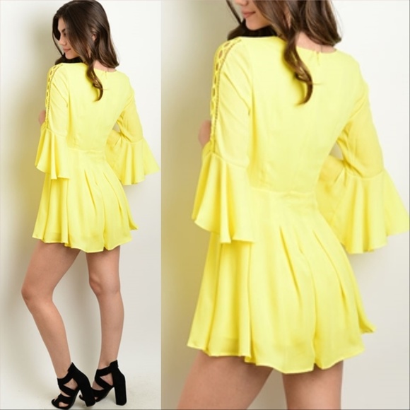 MELLOW YELLOW BELL-SLEEVE ROMPER - Picture 2 of 4